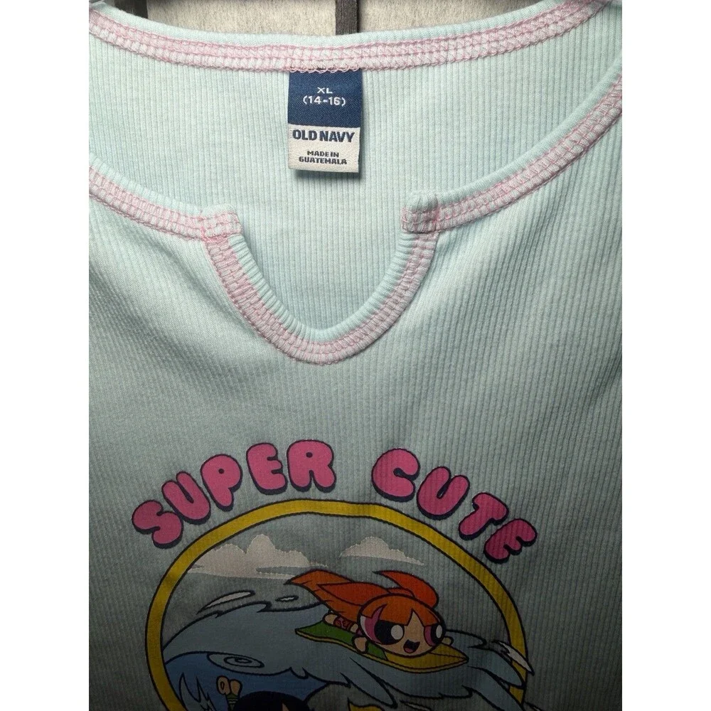 Old Navy Powerpuff‎ Girl's Blue Short Sleeve Top 14/16 NWT